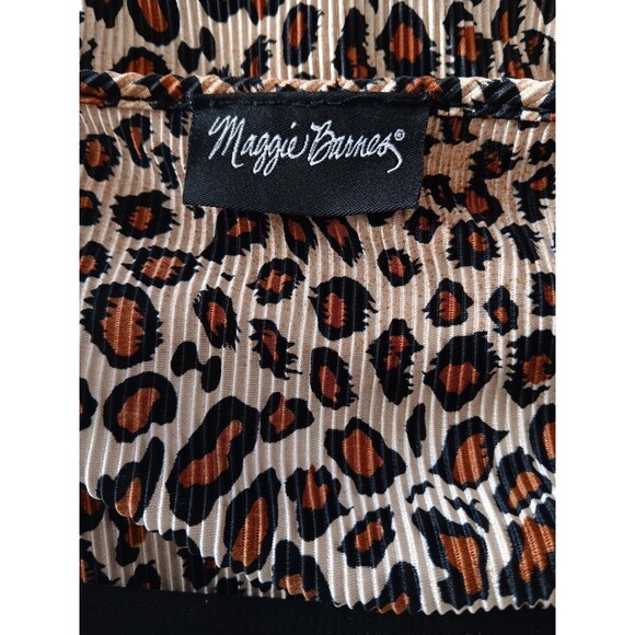 Maggie Barnes Womens Brown/Black Animal Print Baby Doll with Cami Blouse, 5X - Picture 5 of 5